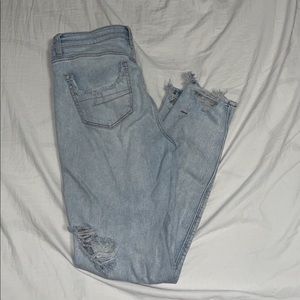 light ripped stretchy jeans